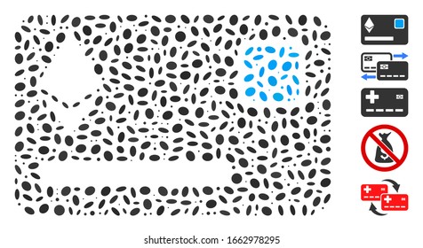 Dot Mosaic based on Ethereum credit card. Mosaic vector Ethereum credit card is designed with randomized ellipse spots.