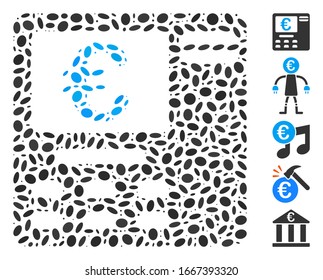 Dot Mosaic based on Euro ATM. Mosaic vector Euro ATM is designed with random oval dots. Bonus icons are added.