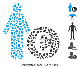 Dot Mosaic based on Euro investor. Mosaic vector Euro investor is created with randomized ellipse dots. Bonus icons are added.