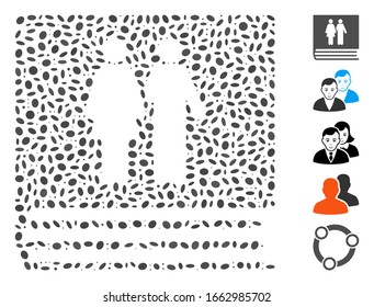 Dot Mosaic based on family album. Mosaic vector family album is created with scattered ellipse elements.