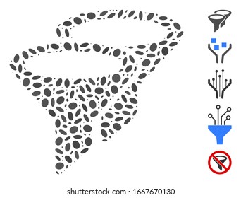 Dot Mosaic based on filters. Mosaic vector filters is created with randomized oval dots. Bonus icons are added.