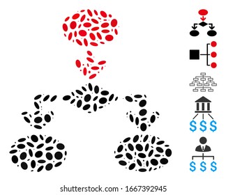 Dot Mosaic based on flowchart. Mosaic vector flowchart is composed with random ellipse dots. Bonus icons are added.