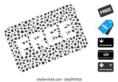 Dot Mosaic based on free card. Mosaic vector free card is designed with randomized elliptic elements.