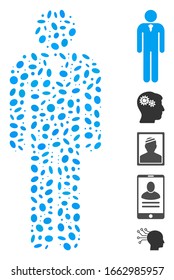 Dot Mosaic based on gentleman. Mosaic vector gentleman is created with randomized oval elements.