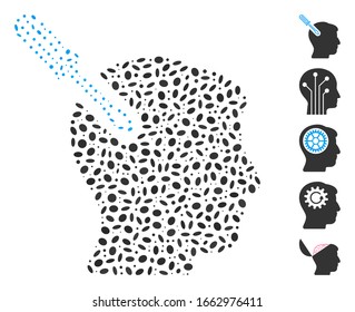 Dot Mosaic based on head surgery screwdriver. Mosaic vector head surgery screwdriver is created with randomized elliptic elements.