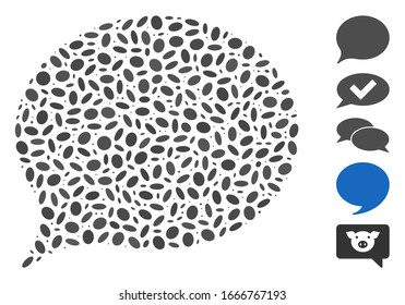 Dot Mosaic based on hint balloon. Mosaic vector hint balloon is created with random oval elements. Bonus icons are added.