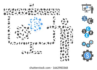 Dot Mosaic based on international banking project. Mosaic vector international banking project is designed with scattered elliptic spots.