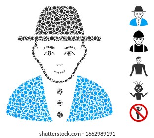Dot Mosaic basierend auf Jew. Mosaik Vektorillustration Jew besteht aus zufälligen elliptischen Flecken.