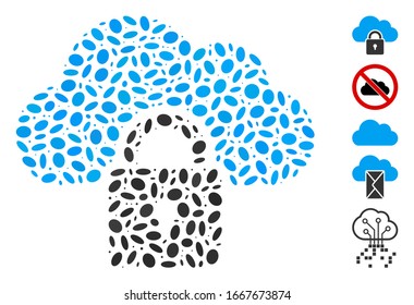 Dot Mosaic based on locked cloud. Mosaic vector locked cloud is designed with randomized elliptic spots. Bonus icons are added. - Powered by Shutterstock - Get 15% off with code: PIKWIZARD15
