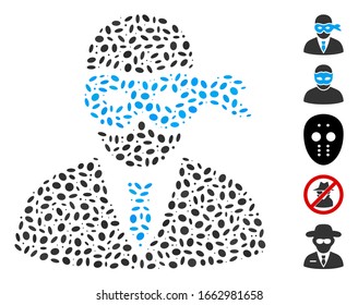 Dot Mosaic based on masked thief. Mosaic vector masked thief is designed with random ellipse dots.
