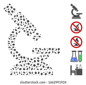 Dot Mosaic based on microscope. Mosaic vector microscope is designed with scattered elliptic items.