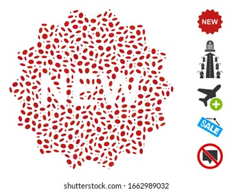Dot Mosaic based on new. Mosaic vector new is designed with randomized elliptic items.