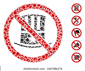 Dot Mosaic based on no american. Mosaic vector no american is formed with randomized rectangle spots. Bonus icons are added.