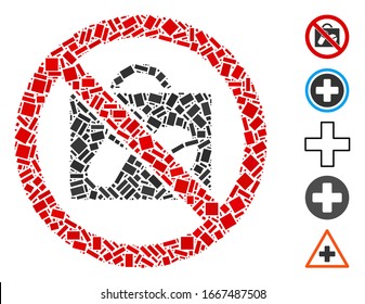 Dot Mosaic based on no pharmacy. Mosaic vector no pharmacy is created with randomized rectangle elements. Bonus icons are added.