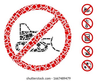 Dot Mosaic based on no bulldozer. Mosaic vector no bulldozer is formed with random rectangular spots. Bonus icons are added.