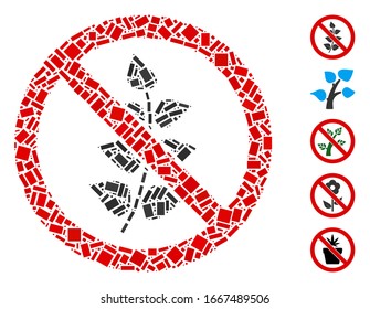 Dot Mosaic based on no flora plant. Mosaic vector no flora plant is created with randomized rectangle elements. Bonus icons are added.