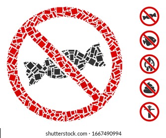 Dot Mosaic based on no candy. Mosaic vector no candy is created with random rectangular elements. Bonus icons are added.