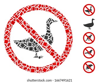Dot Mosaic based on no goose. Mosaic vector no goose is created with scattered rectangle elements. Bonus icons are added.