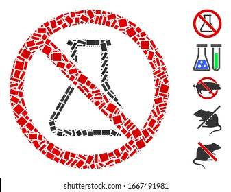 Dot Mosaic based on no chemistry. Mosaic vector no chemistry is composed with randomized rectangle dots. Bonus icons are added.