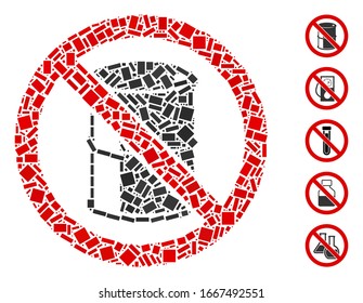 Dot Mosaic auf der Basis eines Fass. Mosaike Vektorillustration kein Fass besteht aus zufälligen Rechteckelementen. Bonussymbole werden hinzugefügt.