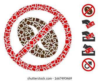 Mosaico de punto basado en no grano de café. El vector mosaico no se compone de elementos rectangulares dispersos. Se agregan iconos de bonificación.