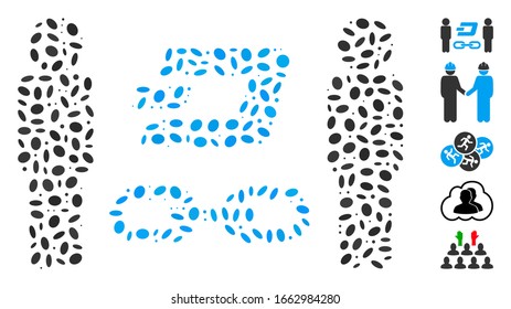 Dot Mosaic based on people Dash blockchain. Mosaic vector people Dash blockchain is formed with random oval spots.