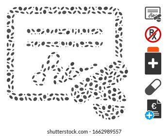 Dot Mosaic based on prescription. Mosaic vector prescription is formed with random ellipse spots.