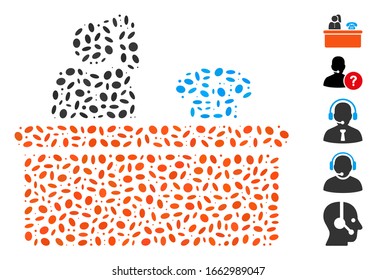 Dot Mosaic based on reception. Mosaic vector reception is designed with scattered elliptic elements.
