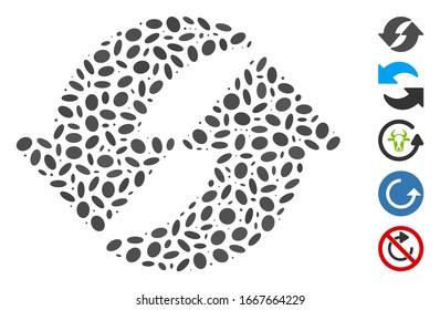 Dot Mosaic based on refresh. Mosaic vector refresh is created with scattered elliptic elements. Bonus icons are added.