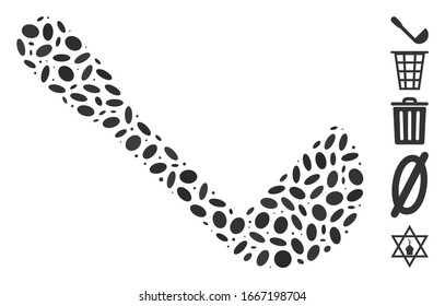 Dot Mosaic based on scoop. Mosaic vector scoop is composed with random elliptic elements. Bonus icons are added.