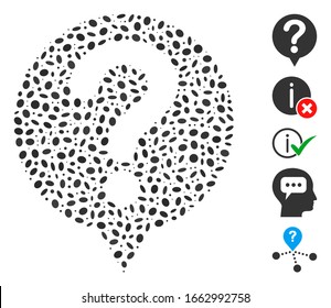 Dot Mosaic based on status. Mosaic vector status is composed with random elliptic items.