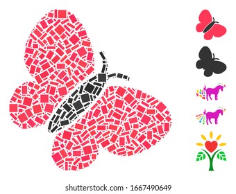 Dot Mosaic based on summerbird. Mosaic vector summerbird is designed with scattered rectangular elements. Bonus icons are added.
