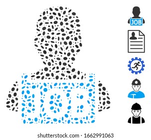 Dot Mosaic based on unemployed. Mosaic vector unemployed is designed with randomized oval dots.