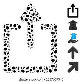 Dot Mosaic based on uploads. Mosaic vector uploads is created with scattered ellipse dots. Bonus icons are added.