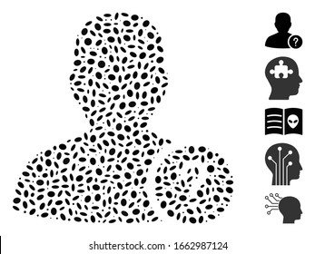 Dot Mosaic based on user status. Mosaic vector user status is composed with randomized ellipse dots.