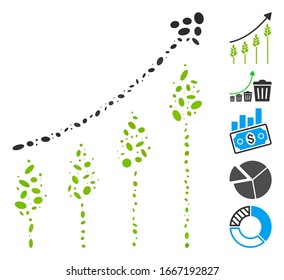 Mosaico de puntos basado en la tabla de cultivo de trigo. El gráfico de cultivo de trigo vectorial mosaico está compuesto por puntos elípticos dispersos. Se agregan iconos de bonificación.