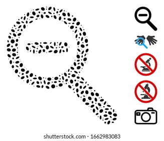 Dot Mosaic based on zoom out. Mosaic vector zoom out is designed with randomized elliptic elements.