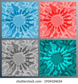 Dot mosaic design for flyer, poster, brochure cover, background, wallpaper, typography, or other printing products. Vector illustration.