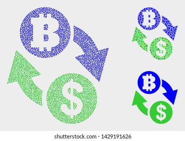 Dot and mosaic display icons. Vector icon of display composed of scattered round dots. Other pictogram is organized from dots.