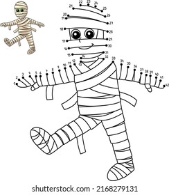 Dot to Dot Mummy Halloween Isolationsseite