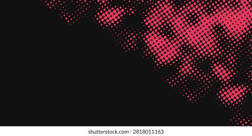 Dot nice vector torn red halftone background. Scrathed dotted texture element.