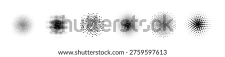 Dot noise brush effect set, grunge spray gradient lines. halftone stipple vector grainy airbrush strokes, dust brush texture, dot shadow background