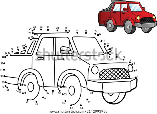 Dot to Dot\
Off Road Truck Isolated Coloring Page\
