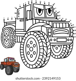 Dot to Dot Off Road Truck Vehicle Isolated