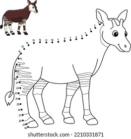 Colores aislados de animales de Punto a Punto Okapi 