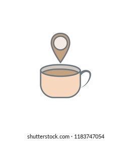 dot on card cups of coffee colored icon. Element of colored coffee icon for mobile concept and web apps. Color dot on card cups of coffee icon can be used for web and mobile