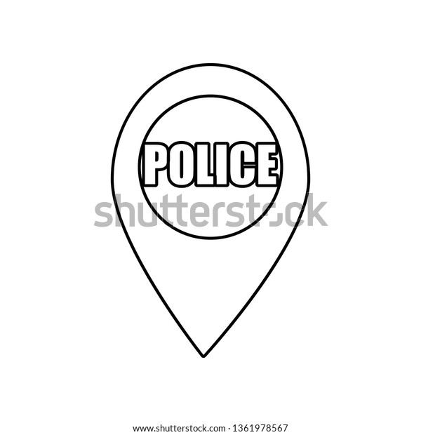 dot on the map of\
the policeman icon. Element of Police for mobile concept and web\
apps icon. Outline, thin line icon for website design and\
development, app\
development