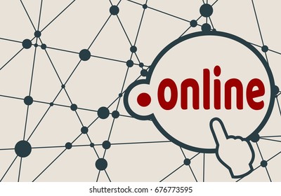 Dot online domain name. Internet and web telecommunication concept. Molecule And Communication Background. Connected lines with dots.
