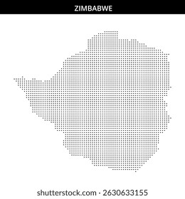Dot outline of Zimbabwe map