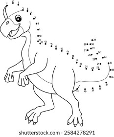 Dot to Dot Oviraptor Dinosaur Animal Isolated